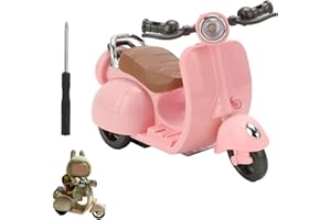 NUJOLI Scooter for Labubu with Light and Music, Have A Seat for Labubu Accessories, Mini Electric Doll Scooter Interactive Decor Desktop Ornaments for Labubu Collectors