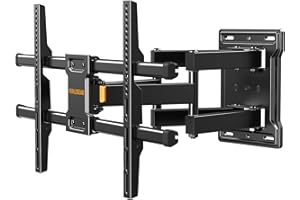 Perlegear TV Wall Bracket for 32-85 Inch TVs Up to 60 kg, Swivel and Tilt TV Wall Mount, TVs Bracket with Tool-free Tilt, Max VESA 600x400mm, PGLF6
