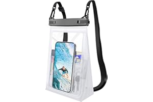 GUZACK Wasserdichte Handyhülle 8.5 Zoll, Unterwasser Trockene Säcke Handy Wasserschutzhülle für Schwimmen, IPX8 Waterproof Phone Case Kompatibel mit iPhone 14 13 12 11 Pro XS Max XR X Samsung S22 (Weiß)