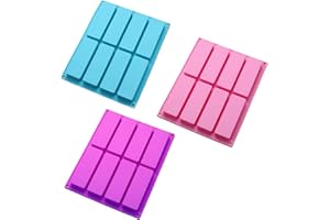 Ginddy Lot de 2 moules rectangulaires en silicone en forme de barre de céréales, moule en silicone pour chocolat, barre de céréales, muffins, pain de maïs, gâteau au fromage, pudding, gâteau et savon