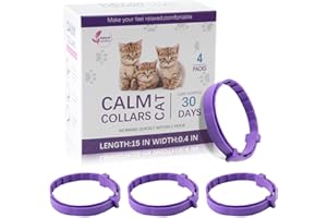 JINSIHU 4 Stück Pheromone Katzen Halsbänder, Halsband für Katzen lindert Trennungsangst bei Katzen und lindert Anti Stress Katzen Halsbänder Verstellbar Ruhiges Verhalten für Kleine Mittlere und Große Katzen