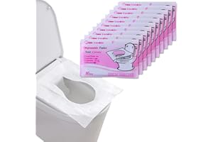 CXAFQ 10 Opakowań po 100 sztuk Podkładek do Toalety Jednorazowe, Papierowe Pokrowce na Deskę Sedesową Antypoślizgowe Antybakteryjny Pokrowiec na Deskę Sedesową na dla Dzieci Dorosłych i Hotel