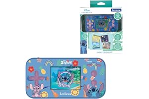 Lexibook - Disney Stitch - Console Portable Compact Cyber Arcade, 150 Jeux, écran Couleur LCD, à Piles, Bleu, JL2367D