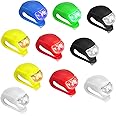 WORLUDE 10 LED Lights Silicone Flashing Beacon Light Clip On Lamp Waterproof School Bag Battery Powered Reflector for Outdoor Strollers Scooter Safety with 3 Light Modes Super Easy to Install
