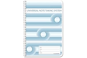 BookFactory Universal Note Taking System (Cornell Notes) / NoteTaking Notebook - 120 Pages, 6" x 9" - Wire-O (LOG-120-69CW-A(Universal-Note))