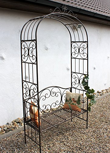 DanDiBo Rosenbogen mit Bank 120852 aus Metall 250 cm Gartenbank Spalier Pergola Kletterhilfe - 2