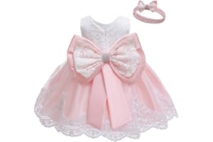 LZH Vestido de Encaje para Niñas Bebés Vestidos de Fores de Bowknot Concurso de Bodas Bautizo Bautizo Vestido de Tutú 0-24 Meses