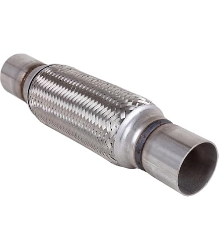 Adaptateur Flexible Échappement Tresse Inox 45x48mm Longueur 310mm + 2 Colliers