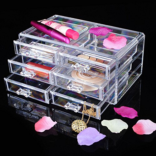 Acryl Kosmetik Organizer Make Up Aufbewahrung Kosmetikorganiser mit Schubladen 125x110x240mm - 6