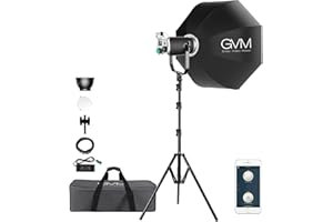 GVM GREAT VIDEO MAKER GVM 300 W LED lampa wideo z softboxem, CRI97, ściemniana 2700 K - 7500 K, światło studyjne, światło ciągłe z Bowens, Studio LED, oświetlenie wideo do studia fotograficznego, wideo YouTube