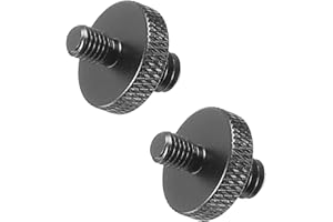 PATIKIL 2Pack Mikrofonstativ Adapter M5 Stecker an 1/4 Stecker Gewinde Stativ Schraube Adapter Doppelseiten Kamera Schraube für Mikrofon Stativständer Schwarz