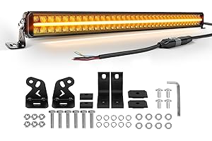 BraveWAY 42" Double Rangée Barre Rampe LED DRL 360W 40000LM Phare LED Barre Lumineuse 12/24V Longue Portée Homologation ECE pour Les Véhicules de Tracteurs Agricoles, 4x4 Duads, Poids Lourd, Caravan