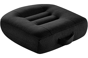EvshBea Coussin Rehausseur Voiture Adulte pour Conducteurs Courts, Portative Coussin Voiture Conducteur Rehaussé avec Poignée, Augmente Le Champ de Vision de 4,7 Pouces, 15.7 x 15.7 x 4.7 in