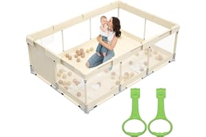 Fodoss Baby Playpen, Play Pen Babies and Toddlers, 71x47 inch Small Pen, Toddler Playpen for Apartment, Activity Fence, 71x47 inch Twins Playard