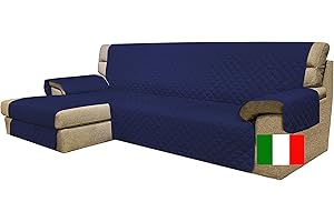 Moonange - Funda para Chaise Longue 3 Plazas - Asiento de 240 cm - Impermeable, Reversible y Antimanchas - Protector de Muebles Antideslizante y Resistente a los Arañazos - Color Azúl