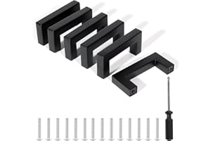 Qshwese Möbelgriffe, Schrankgriffe 64mm Edelstahl Küchengriffe Küchenschränke Schubladengriffe Türgriffe Schwarze 6 Stück für Küchen, Schubladen, Schrank, Möbel