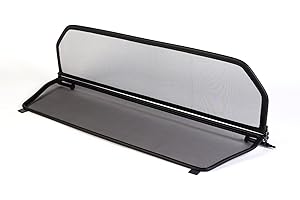 GermanTuningParts Déflecteur de Vent pour Porsche 911/996/997 (1997-2011) - Pliable - avec Fermeture Rapide - Noir | Filet Anti-Remous Coupe | Déflecteur d'air