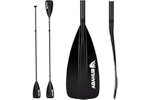 Abahub Pagaia SUP Kayak Carbonio 2 in 1 Pagaia Remi Regolabile Paddle Timone Leggero per Stand up Paddleboard, Albero in Carbonio Nero/Blu/Verde/Grigio/Arancione/Rossa in Plastica Nylon Lama
