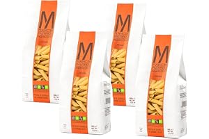 Mancini Pastificio Agricolo Penne Rigate Klassisk linje – Hantverkspasta av durumvete, gjord med Marche‑vete, bronsdragen och långsamt torkad – 4 förpackningar à 500 g