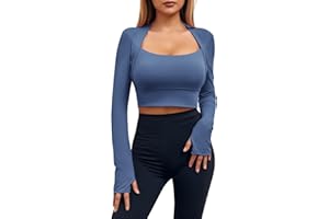 Imily Bela Damska koszulka z długim rękawem Slim Gym Top Quick Dry Sport Yoga Top Basic T-Shirt z wbudowanym biustonoszem