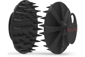 BEAUTAIL Hair Scalp Massager Shampoo Brush, Soft Silicone Head Care Scrubber and Exfoliator for Dandruff Removal and Hair Growth, Washing Hair Scrub Brush for Women Men Pet, 1 Pack, Black