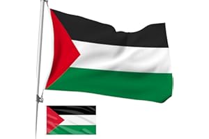 HXUING Bandiera Palestina 150 x 90 cm, Grande Bandiera Palestinesa Bandiera Palestina per Esterni con Occhielli, Resistente Alle Intemperie