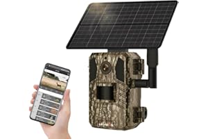 XOEMINOR Cámara de Caza Solar 4G, 14MP Cámara de Caza Conectada Teléfono, Detector de Movimiento 0,2S, Visión Nocturna en Color, Ip66 Impermeable, para Vigilancia de la Vida Silvestre (sin Tarjeta)