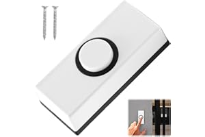 LTTEEA Bouton de sonnette filaire universel avec 2 vis - Sonnette de porte filaire - Bouton en plastique résistant aux intempéries - S'adapte à la plupart des sonnettes de porte - Pour maison, garage,