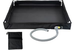 UROUK Plato de Ducha portátil, Base de Ducha Plegable para Exteriores con desagüe y Bolsa de Almacenamiento, Bandeja de Ducha para Autocaravana, Base de Ducha para Exteriores e Interiores