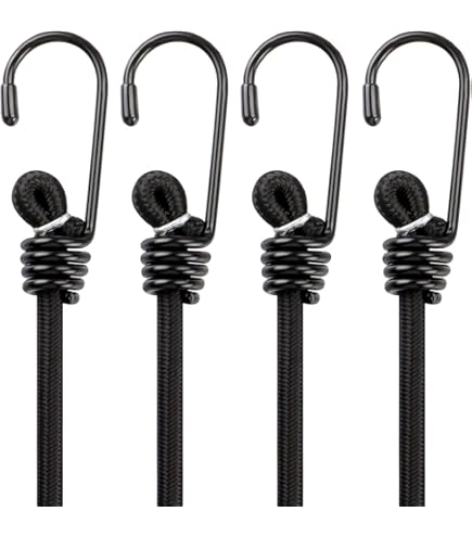 Fuxton Lot De 12 Sangles D'arrimage Avec Crochets, 4 Longueurs Et