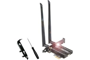 Aeisda WiFi 6 Scheda WiFi PCIe 3000Mbps con Bluetooth 5.2, Intel WiFi 6 AX200, Dual-Band (5GHz/2.4GHz) Scheda di rete WiFi Per PC Windows 11/10(64Bit)