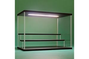 Nonemey Vetrina in Acrilico Trasparente con Luce a Led,2/3/4/5/6 Tier Teca Espositiva di Immagazzinaggio,Organizzatrice Antipolvere Vetrina Espositiva per Collezionismo(Nero, 3Tier-31.5*18*23 cm)
