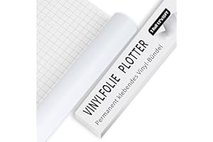IModeur Vinile adesivo Bianco - Vinile plotter adesiva opaco da 10 piedi (30,5 x 305 cm), Pellicola adesiva per Cricut, Silhouette e tutte le macchine da taglio, Vinili Bianco per tazze, finestre