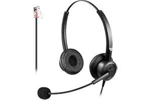 Callez RJ9 Telefon Headset mit Noise Cancelling Mikrofon, Kabelgebundenes Telefon Kopfhörer Kompatibel mit Polycom VVX411 VVX410 VVX400 Avaya Mitel ShoreTel Fanvil Gigaset Siemens Festnetztelefon