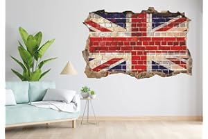 Wall Murals Online Ltd Union Jack Graffiti Brick Wall Sticker Wall Decor Mural Great Britain Flag Wall Art Decal (15194918) (60cm x 40cm)