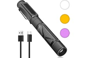 BAIFULAI Diagnostikleuchte Pupillenleuchte, 3-Farben-Licht, Wiederaufladbare USB, Tragbare LED Stiftlampe mit Taschenclip Pupillenleuchte Rettungsdienst für Krankenschwestern, Studenten, Ärzte