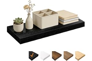 RICHER HOUSE svarta vägghyllor, 60 x 23,5 x 3,8 cm väggbräda MDF-trä