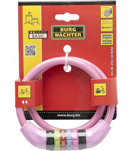 KOHLBURG Kinderfietsslot – 4-cijferig Cijferslot – Stalen Ketting (3 Mm) – Zonder Weekmakers – 65 Cm – 155 G – Voor Fiets, Step En Scooter