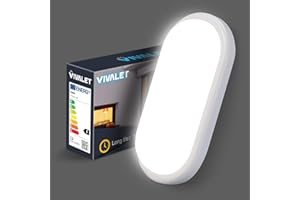 VivaLet Aplique Pared Exterior/Interior 12W 1200LM, Plafon LED Techo Neutra 4000K, Luz Exterior Ovalada IP54 Impermeable, Lampara Pared Blanca, Luz LED Para Balcones, Cocina, Baño, Blanc, Pasillo