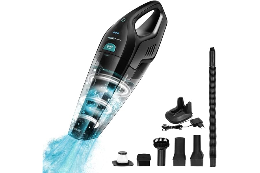 Cecotec Aspirador de Mano Conga Immortal ExtremeSuction 22,2 V Hand. Potente. para sólidos y líquidos. Tecnología ciclónica. 
