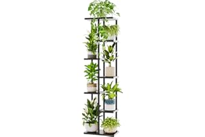 Bamworld Soporte grande para plantas para interiores de 7 niveles, de metal, soporte para plantas, para varias plantas, para terraza, jardín, esquina, balcón