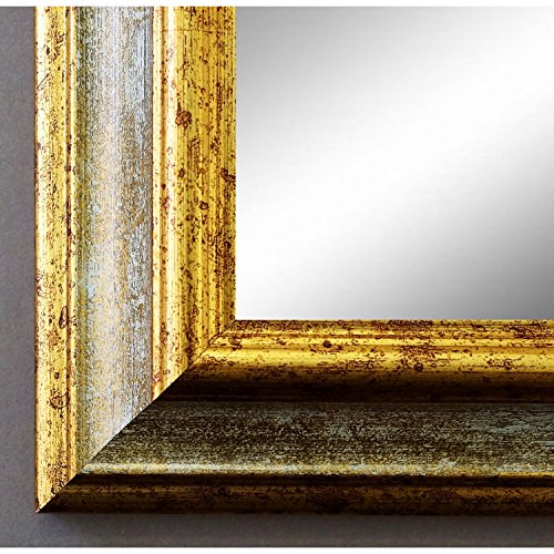 Spiegel Wandspiegel Badspiegel Flurspiegel Garderobenspiegel - Über 200 Größen - Bari Grau Gold 4,2 - Außenmaß des Spiegels 60 x 90 - Wunschmaße auf Anfrage - Antik, Barock