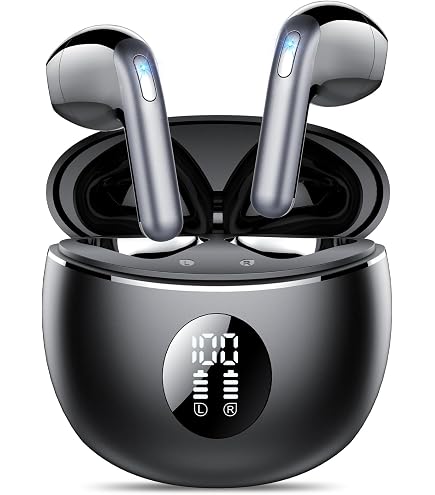 Bluetooth Kopfhörer In Ear – Bluetooth 5.3, 40h Akku, IP7 Wasserdicht, ENC Mikrofon, Silber