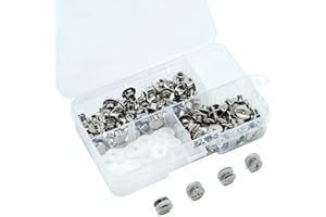 JJWNMLL 60 Sets Chicago Screw Post Binding Screw Kit (M5X4mm, Silberne Niete)