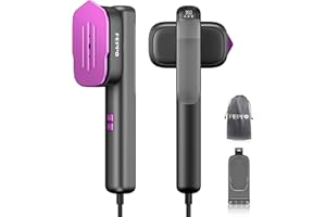 FEPPO Travel Steamer for Clothes, 110-240V Dual Voltage Handheld Clothes Steamer, 2in1 Portable Mini Steamer & Iron, 1100W Steamer Clothing, 15S Fast Heat Up, Garment Steamer for Global Travel & Home