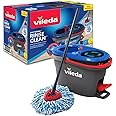 Vileda RinseClean Spin Mop System, Separates clean and dirty water, Effortless wringing, Microfibre mop and bucket set