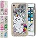 Produktbild E-Mandala Apple iPhone 7 Plus 8 Plus Hülle Glitzer Flüssig Liquid Cover Handyhülle Schutzhülle Transparent mit Muster Durchsichtig Tasche Silikon - Einhorn Katze