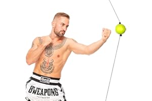 CMLLING Reflexball Boxen,Reaction Speed Training Elastischer Boxreflexball mit starken Saugnäpfen,Doppelend-Stanzball für Geschwindigkeitstraining
