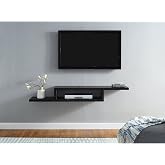 Egecan Mobilya Siyah 100 Cm Tv &Uuml;nitesi Tv Standı Duvar Rafı Kitaplık