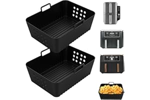 HENGBIRD 2 szt. Airfryer akcesoria do Ninja Foodi Max Dual Zone Af400eu Af300eu 9,5l, silikonowe wkładki Ninja do Foodi Max Double Stack Sl400eu, Airfryer silikonowa forma do frytkownicy na gorące powietrze